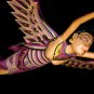 Winged Dewi Sri Goddess Mobile Demon Chaser Carved Wood Bali art Purple 16"
