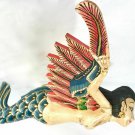 Flying Mermaid Goddess Mobile Demon Chaser Guardian Carved Balinese art Teal 17"