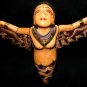 Flying Mermaid Mobile GODDESS Crib Guardian carved wood Bali Art Purple 8"