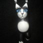 Balinese Sky Diving Black cat Parachuting mobile hand carved wood folk art Bali
