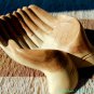 Cupped BUDDHA Mudra HANDS Carved wood Jewelry Trinket Bowl Balinese art
