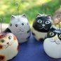 Fat Cat Photo holder Set ornament Hand Carved wood Painted Bali folk art