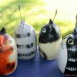 Fat Cat Photo holder Set ornament Hand Carved wood Painted Bali folk art
