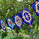 Batik Prayer Flag String Om Yin Yang Peace Love Sun Moon wall hanging Bali Art