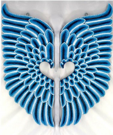 Dewi Sri Goddess Angel Wings Teal Sculpture Carved Wood Balinese Wall Art Decor