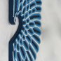 Dewi Sri Goddess Angel Wings Teal Sculpture Carved Wood Balinese Wall Art Decor