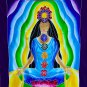 Meditation Chakra Yoga Goddess Wall hanging Tapestry Bali Batik art Decor