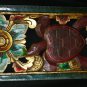 Sea Turtle architectural Panel wall art sculpture Carved Wood Balinese carving