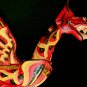Winged Flying Dragon Mobile Spiritchaser carved wood  Balinese Bali Art 21"RED