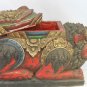 Balinese Singa Lion Statue Temple Offering BOX Polychrome Carved Wood Bali Art