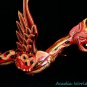 Flying Naga Dragon Mobile Cradle Guardian Hand Carved wood Balinese Art 16" Red