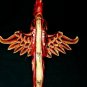 Flying Naga Dragon Mobile Cradle Guardian Hand Carved wood Balinese Art 16" Red