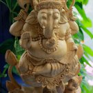 Ganesha Remover of Obstacles Statue Carved Wood sculpture Balinese Hindu Art