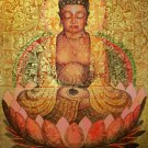 Golden Lotus Buddha Painting acrylic canvas Balinese Wall art Asian Decor Golden Lotus Buddha Painting acrylic canvas Balinese Wall art Asian Decor