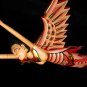 Winged Dewi Sri Goddess Mobile Crib Guardian Carved Wood Balinese art red 16"