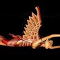 Winged Dewi Sri Goddess Mobile Crib Guardian Carved Wood Balinese art red 16"