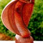 Hooded Cobra Snake Statue Serpent carved wood carving sculpture Bali Art