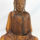 Meditating Buddha Dhyana Mudra Statue Sculpture wood carving Balinese Art 17"
