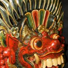Balinese Boma Barong Mask Demon Polychrome Carved wood Bali wall art Indonesia