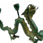 Cosmic Dragon Naga Bronze Candelabra Statue Candlestick Indonesian Balinese art