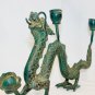 Cosmic Dragon Naga Bronze Candelabra Statue Candlestick Indonesian Balinese art