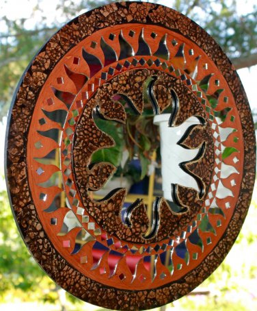 SUN Sunburst Mosaic Mirror Handmade Bali Wall hanging Art Boho Decor