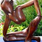 Thinking Abstract Sculpture Balinese Hand Carved Wood Statue Bali Art