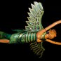 Winged Dewi Sri Goddess Mobile Crib Guardian Carved Wood Bali art green 16"