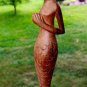 Yoga Mermaid Statue Mountain Pose Asana Hand Carved Wood Balinese Art