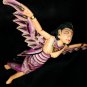 Flying Dewi Sri Goddess Demon Chaser Mobile Wings Carved Wood Bali art Purple 12