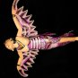 Flying Dewi Sri Goddess Demon Chaser Mobile Wings Carved Wood Bali art Purple 12