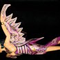 Flying Dewi Sri Goddess Demon Chaser Mobile Wings Carved Wood Bali art Purple 12