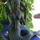 Bronze Verdigris Little Mermaid Seashell Sculpture Statue handmade Bali Art