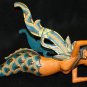 Winged Mermaid Goddess Mobile Crib Guardian Carved Wood Bali Art Teal 17"