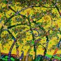 Vibrant Bamboo Forest Painting acrylic on Canvas signed Agung Bali Wall Art