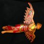 Flying Dewi Sri Goddess Demon Chaser Mobile Winged Carved Wood Bali art red 12"