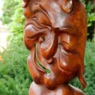 Freeform Tree Spirit Mask Carved Wood Sculpture Bali Art Wall Decor Freeform Tree Spirit Mask Carved Wood Sculpture Bali Art Wall Decor