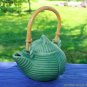 Frog Teapot on Banana leaf handmade Balinese Green Celadon Art Pottery Stoneware