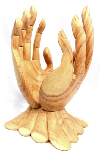 BUDDHA Mudra Blessing HANDS Statue Hand Carved Wood Sculpture Balinese Art