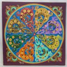 Abstract Mandala Painting Handmade Sacred Geometry Bali Wall Art Hanging Purple