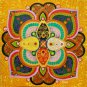 Lotus Mandala Painting Sacred Geometry Handmade Bali Wall Art hanging Orange