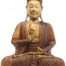 Teaching Buddha Sculpture Vitarka Mudra Hand carved wood statue Balinese art