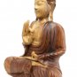 Teaching Buddha Sculpture Vitarka Mudra Hand carved wood statue Balinese art