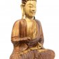 Teaching Buddha Sculpture Vitarka Mudra Hand carved wood statue Balinese art