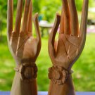 Balinese Buddha Mudra Hands Statue Wood Carving Sculpture Bali Art set 2