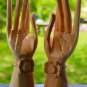 Balinese Buddha Mudra Hands Statue Wood Carving Sculpture Bali Art set 2