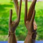 Balinese Buddha Mudra Hands Statue Wood Carving Sculpture Bali Art set 2