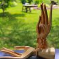 Balinese Buddha Mudra Hands Statue Wood Carving Sculpture Bali Art set 2