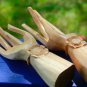 Balinese Buddha Mudra Hands Statue Wood Carving Sculpture Bali Art set 2