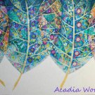 Leaf Abstract Canvas Painting wall art Acrylic Klimt inspired Bali Art Signed